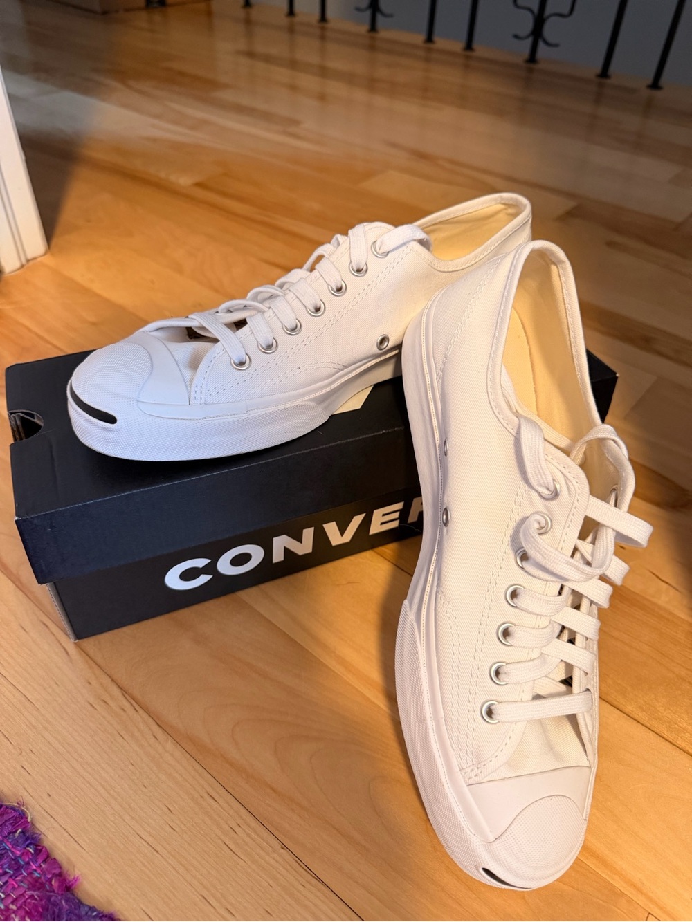 Converse White Jack Purcell Canvas Low-Top Sneakers